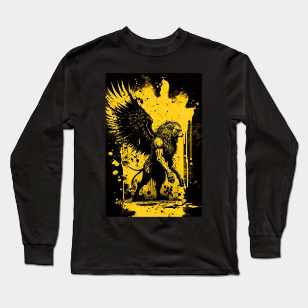 Mörk Borg Bestiary - Manticore Long Sleeve T-Shirt by DodgyDogma